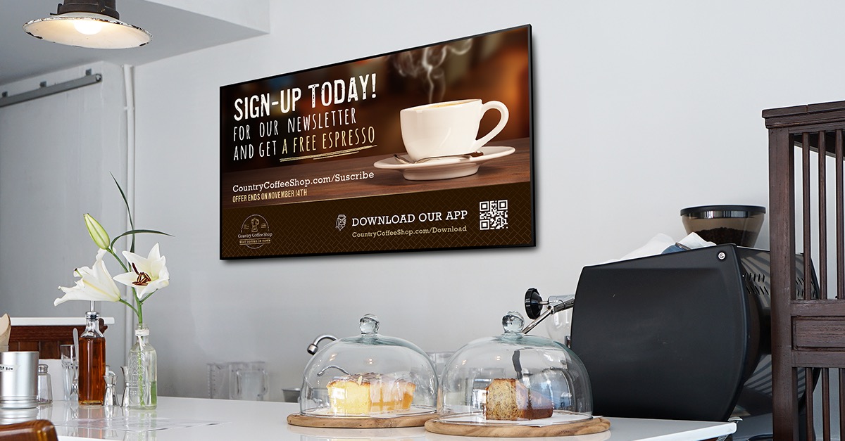 Indoor Digital Signage for cafes