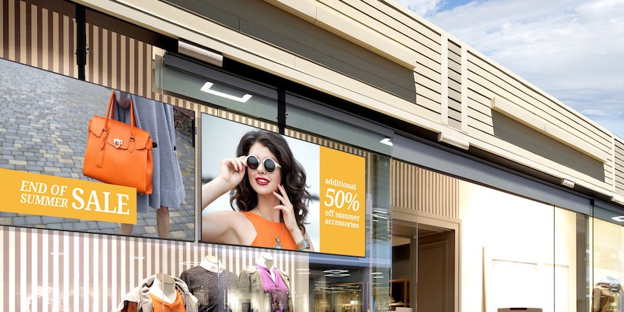 Window Digital Signage for shipping mall 