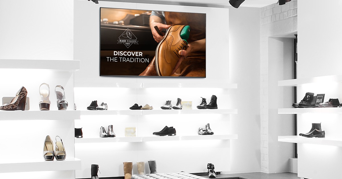 Retail Digital Signage in shoes stores